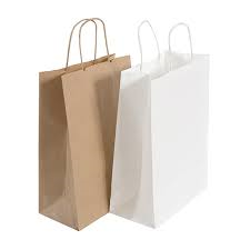 Paper Carrier Bags brown white twisted or tape handles